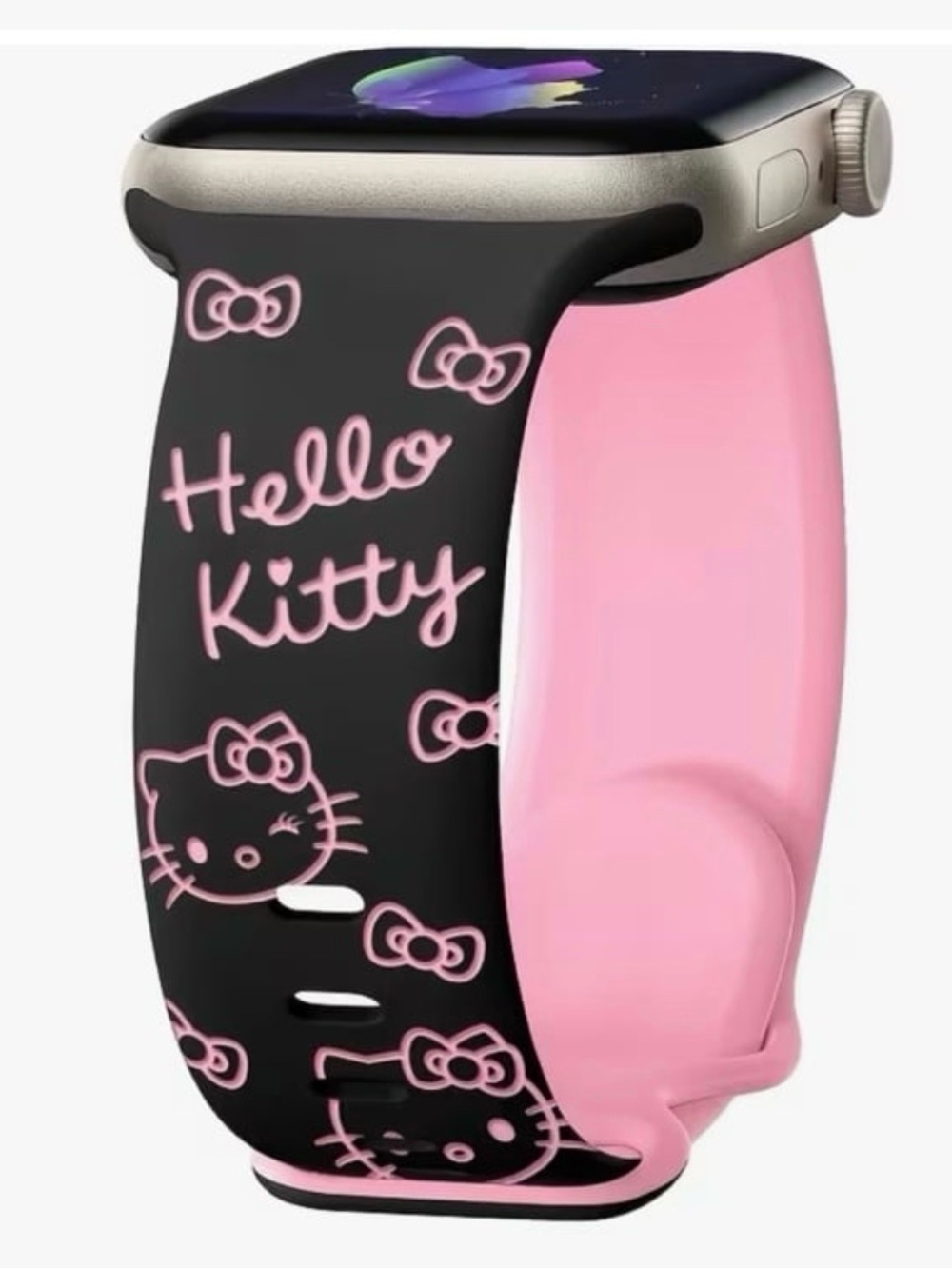 Black Hello Kitty Smart Watch BAND, Compatible with Apple S10/9/8/7/6,   ~NEW~